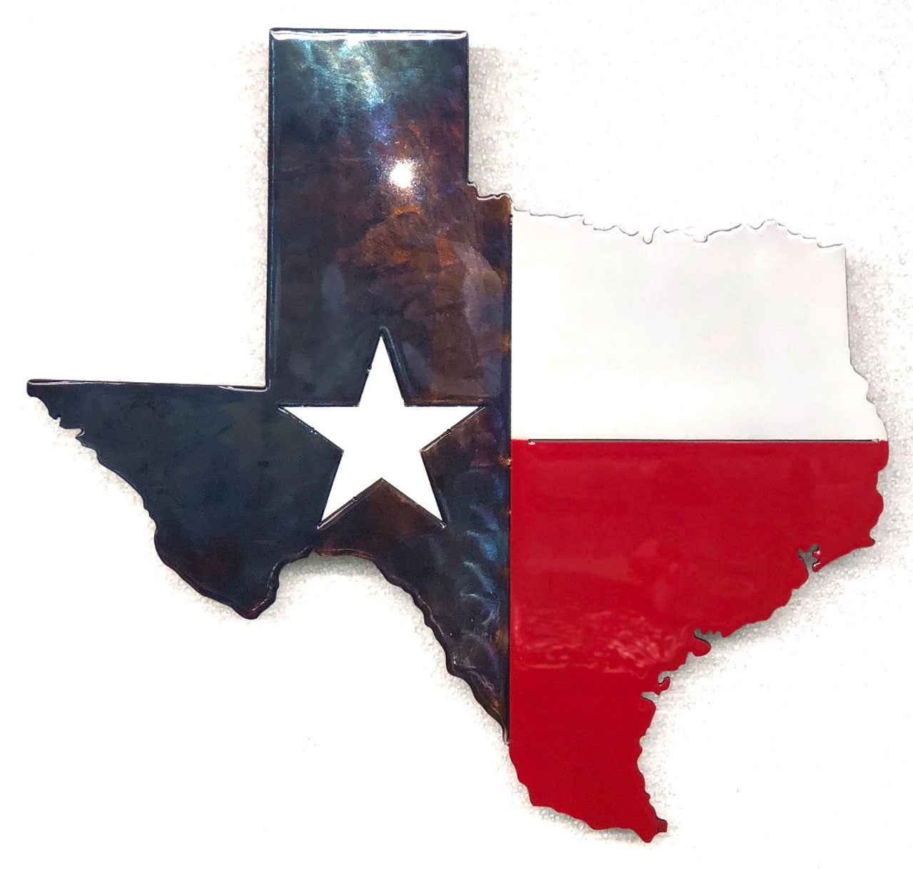 Rustic Texas Flag Leather Luggage Tag - Distressed USA Design, Rectangle ID Card Holder
