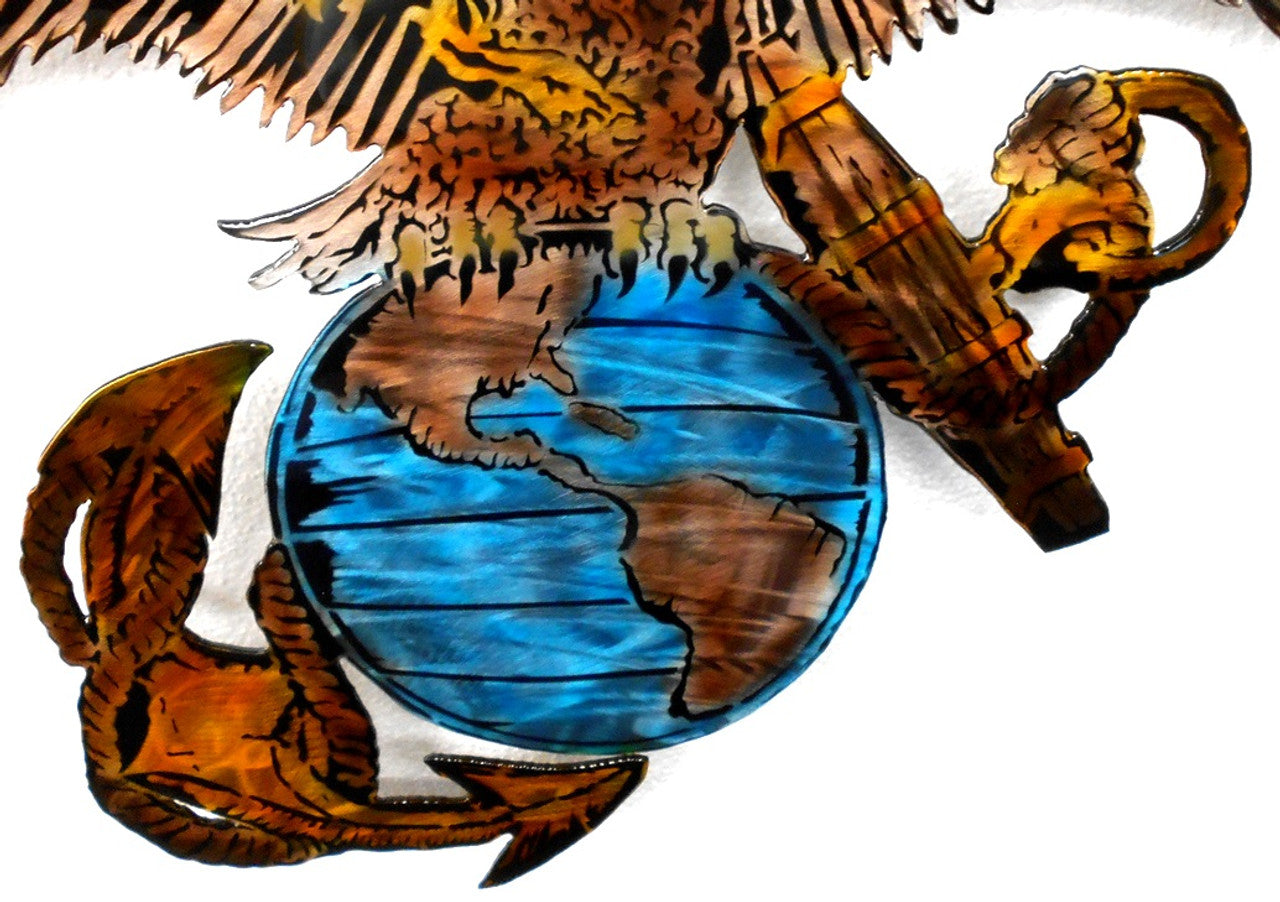 Eagle, Globe, and Anchor – Forged Steel USMC Wall Sculpture – Liquid ...