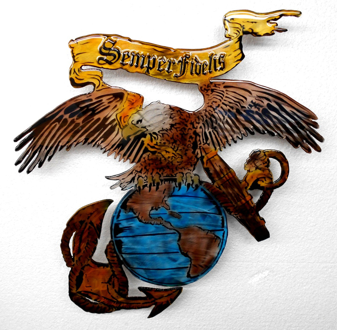 Eagle, Globe, and Anchor – Forged Steel USMC Wall Sculpture – Liquid ...