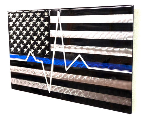 Blue Line EKG Flag