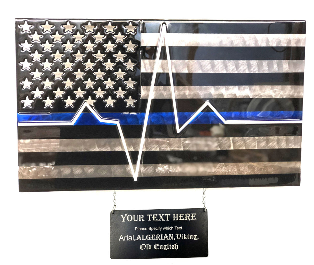 Blue Line EKG Flag