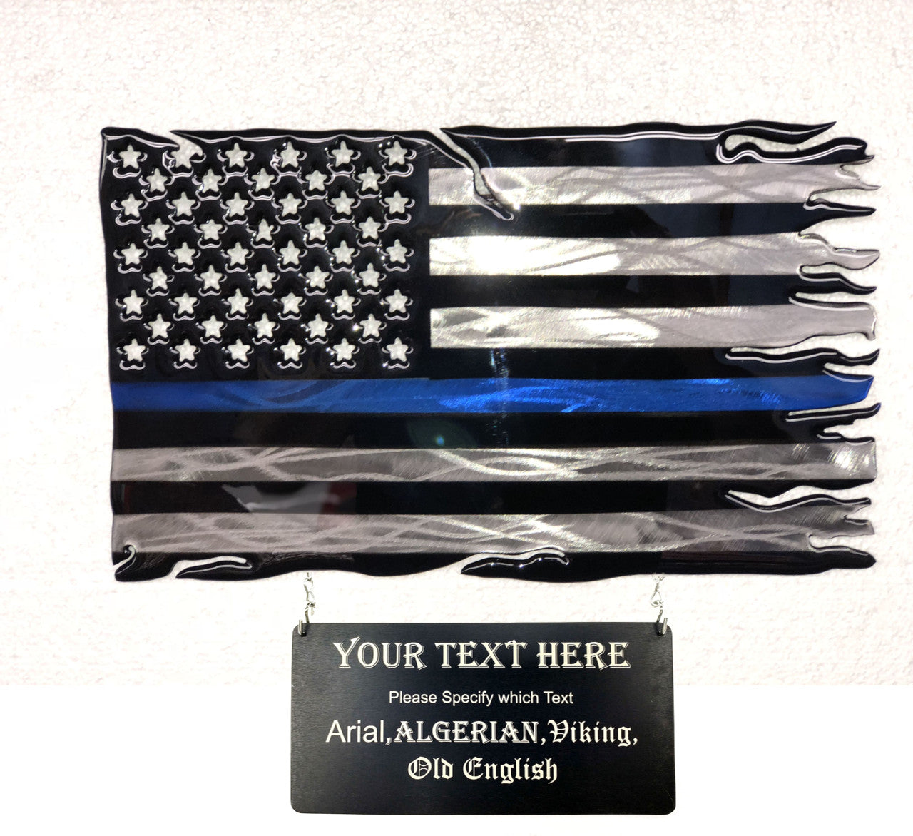 Tattered Blue Line Flag