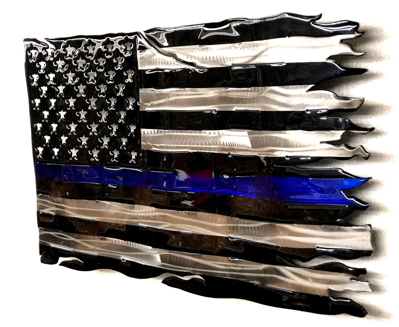 Tattered Blue Line Flag